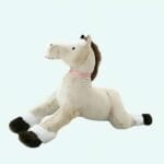 Knuffelpaard Bruin Wit 120 Centimeter Lang Met Gouden Hoefen De Knuffel