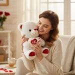 Roze en Witte Knuffelbeer Love Valentijnscadeau De Knuffel