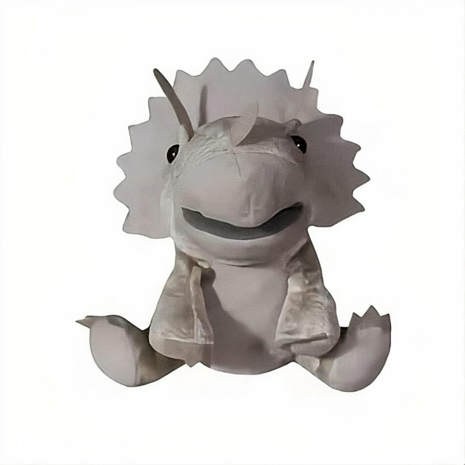 Zachte Knuffel Handpop Dinosaurus van Katoen De Knuffel