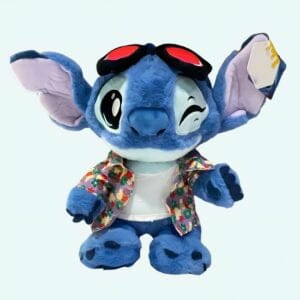 Knuffel Stitch Chauve-Muis Met Zwarte Capuchon En Paarse Vleugels De Knuffel