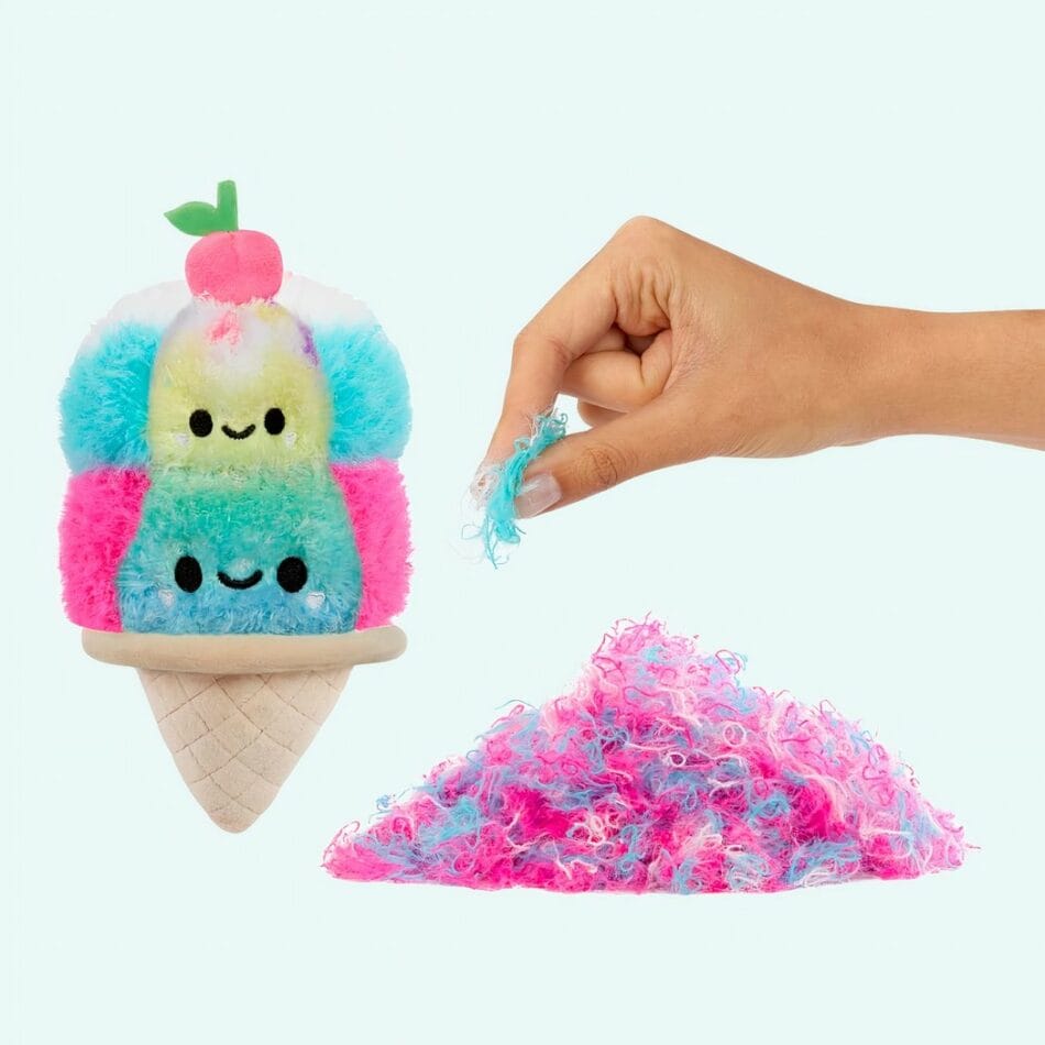 Knuffel Fluffie Stuffiez IJscone Roze en Blauw Zachte Pluche De Knuffel