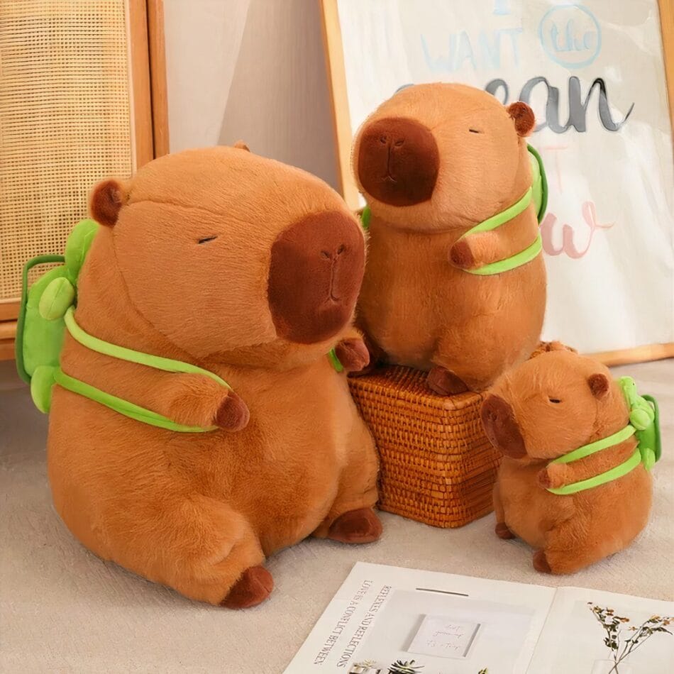 Knuffel Capibara Met Schildpad Rugzak Zacht En Avontuurlijk De Knuffel