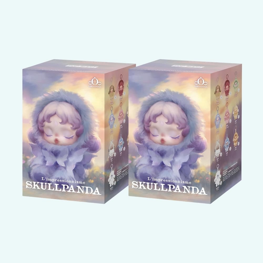 Blind box pluche Skullpanda in bloementhema