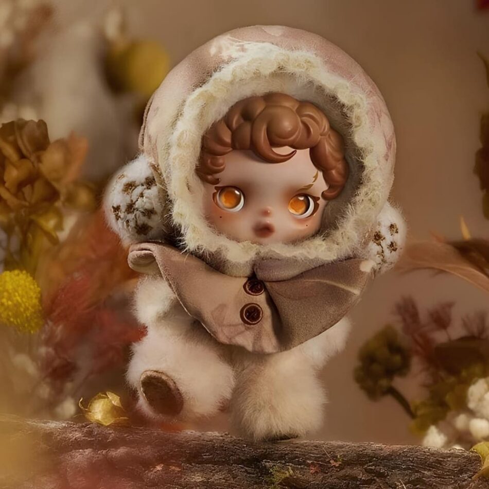 Blind box pluche Skullpanda in bloementhema