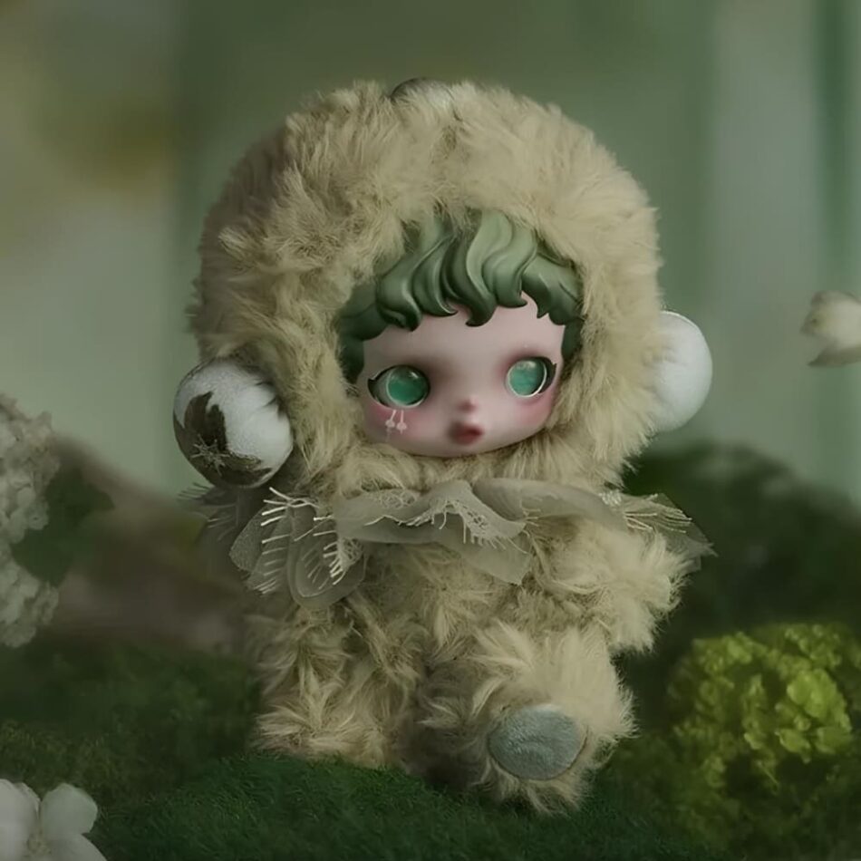 Blind box pluche Skullpanda in bloementhema