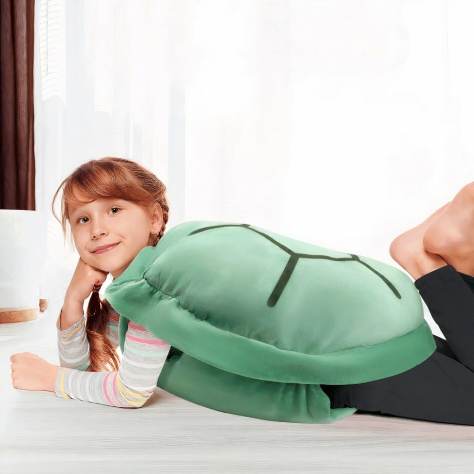 Coussin peluche carapace de tortue