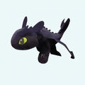 Peluche dragon Krokmou noir
