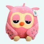 Roze Knuffel Uil Superschattig Zacht Met Donkerbruine Ogen De Knuffel