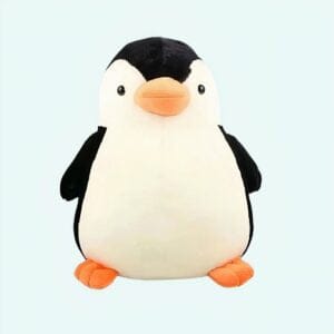 Blauwe Knuffel Pinguïn Verkleed Als Eenhoorn Met Glanzende Hoorn De Knuffel