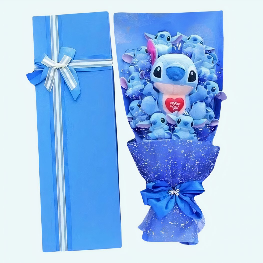 Stitch, ik hou van je, pluche boeket