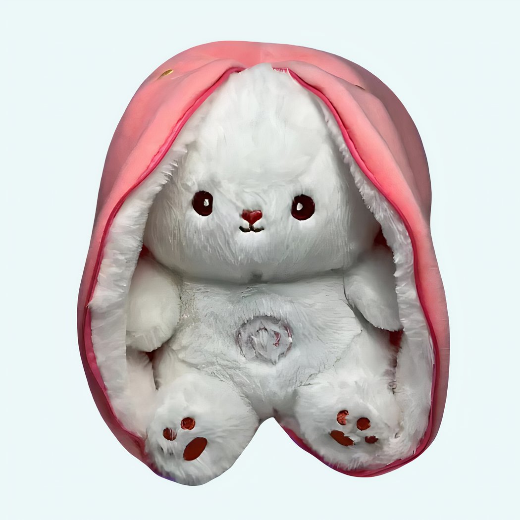 Peluche lapin fraise qui respire avec berceuses