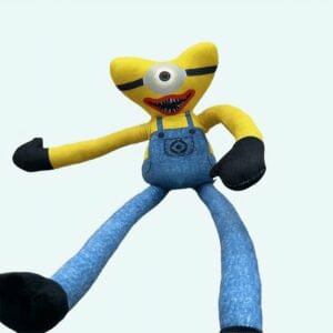 Knuffel Huggy Wuggy Eng Clown met Felgekleurde Clownkop De Knuffel
