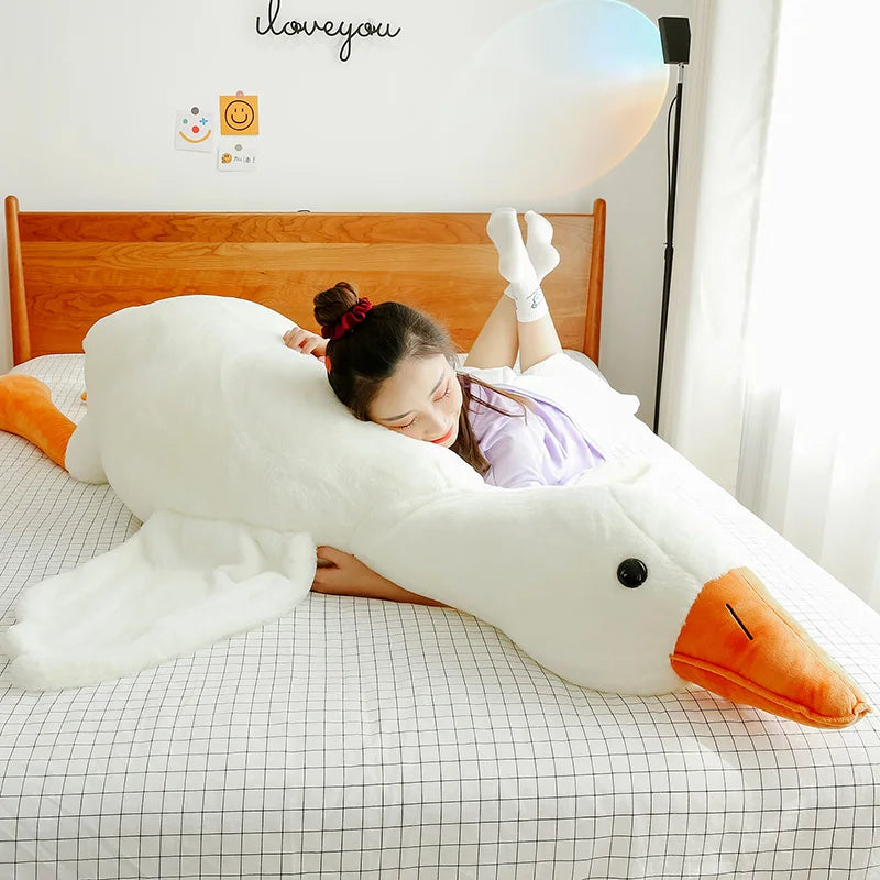 Grote Witte Gans Knuffel 50 of 190 cm