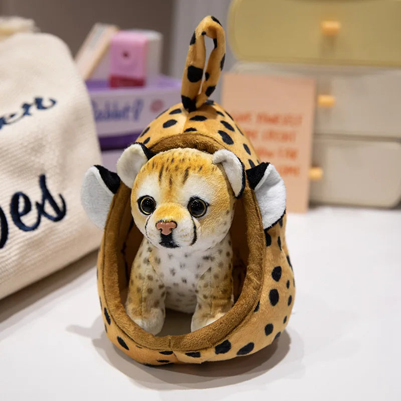 Baby Dieren Knuffel 18 cm in Nestje | Tijger, Leeuw, Panter of Hert
