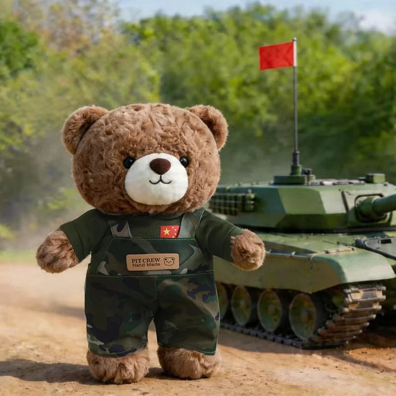 Leger Teddybeer 30 cm | Knuffelbeer in Camouflagepak