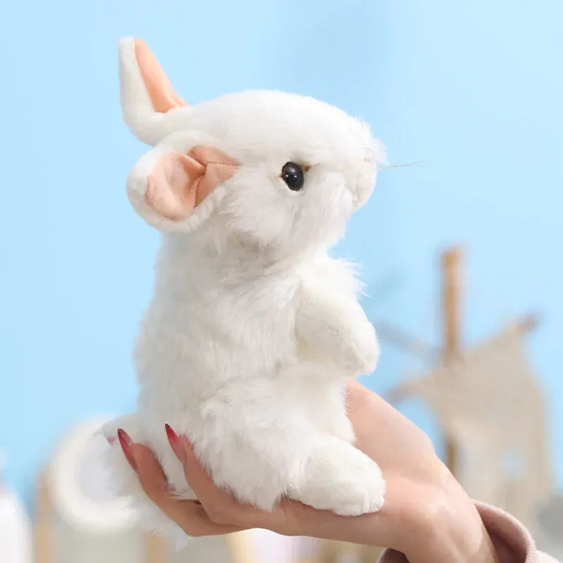 Staand Wit Konijn Knuffel 19 cm | Realistisch Paaskonijn De Knuffel