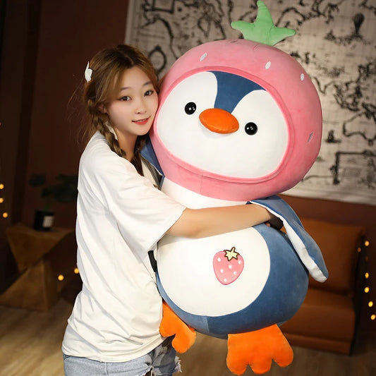 Pinguin Knuffel met Fruitmutsje 25 en 40 cm