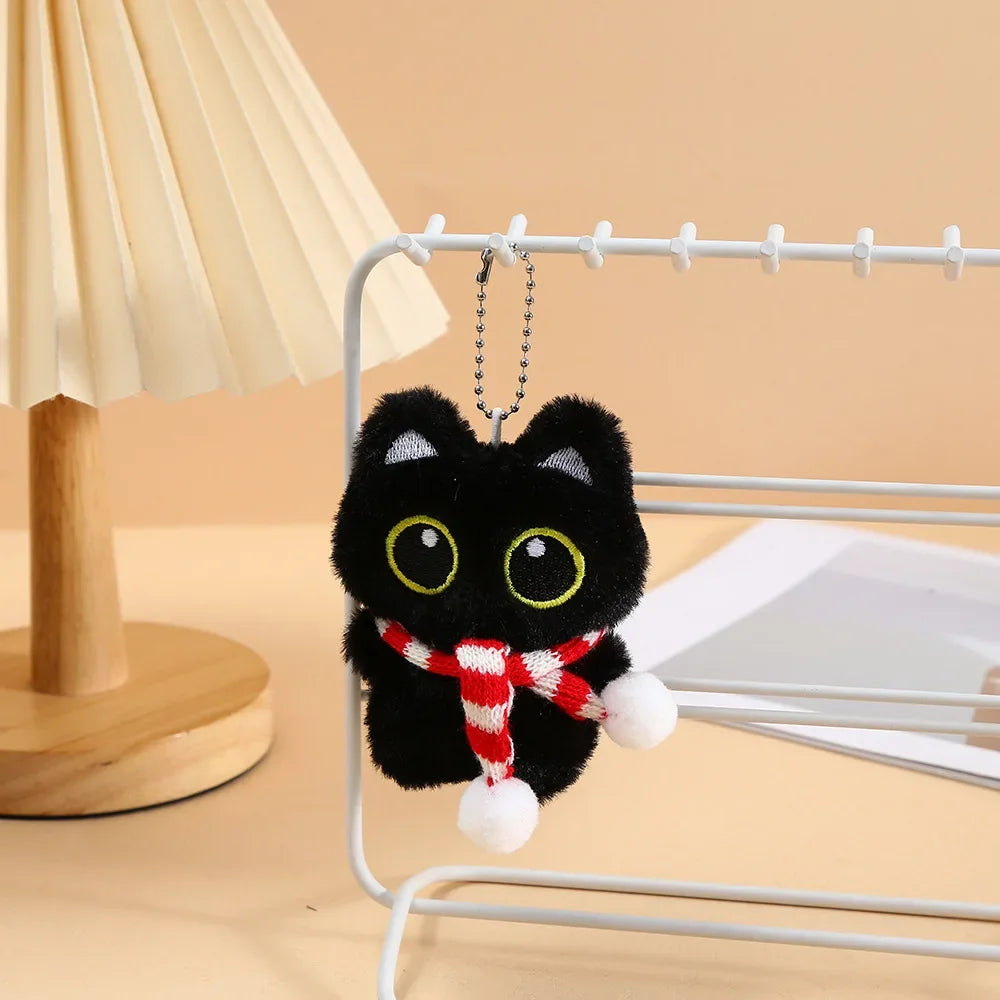 Zwarte Kat Sleutelhanger | Pluche Katje in 6 Modellen