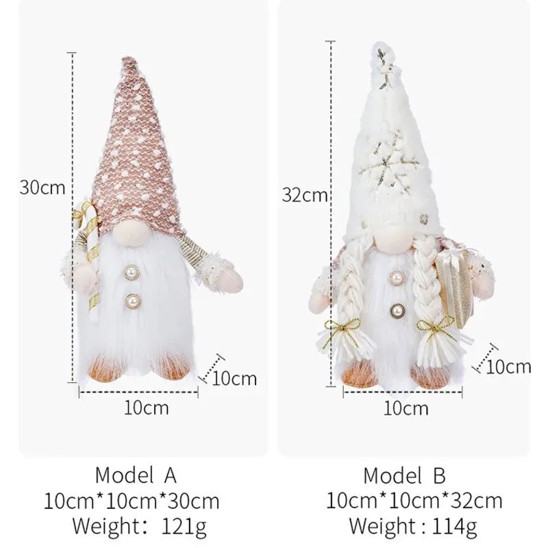 Kerst Kabouter met Licht 30 cm | Pluche Gnoom of Set De Knuffel