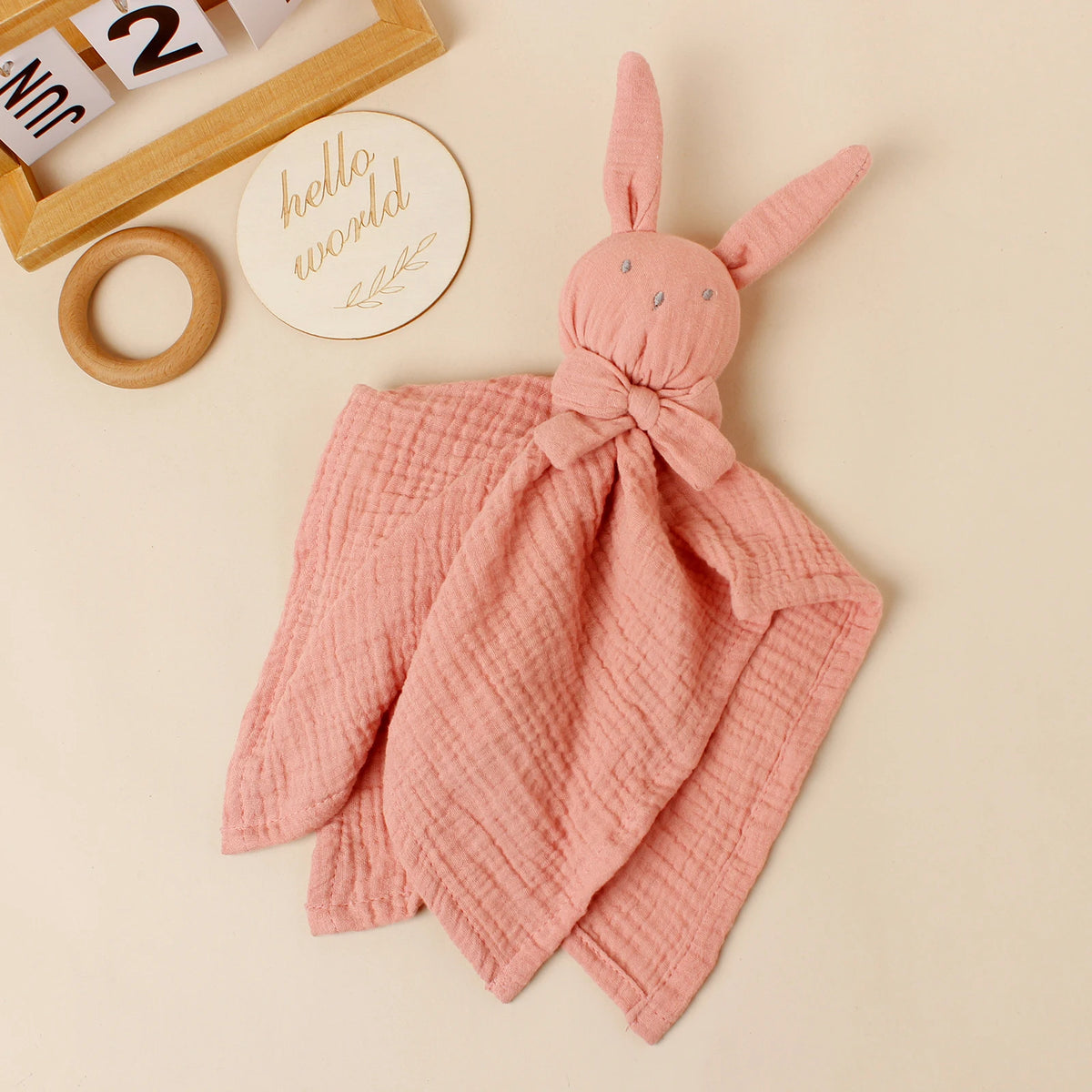 Konijn Knuffeldoekje met Strikje | Bamboe Babydoekje
