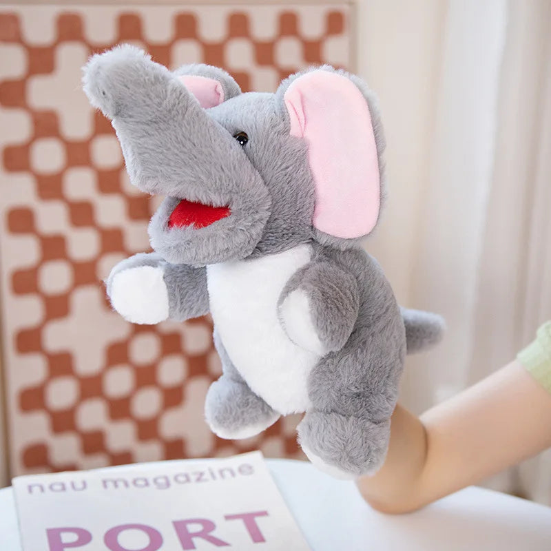 Dieren Handpop 25 cm | Leeuw, Tijger, Olifant, Aap of Giraf