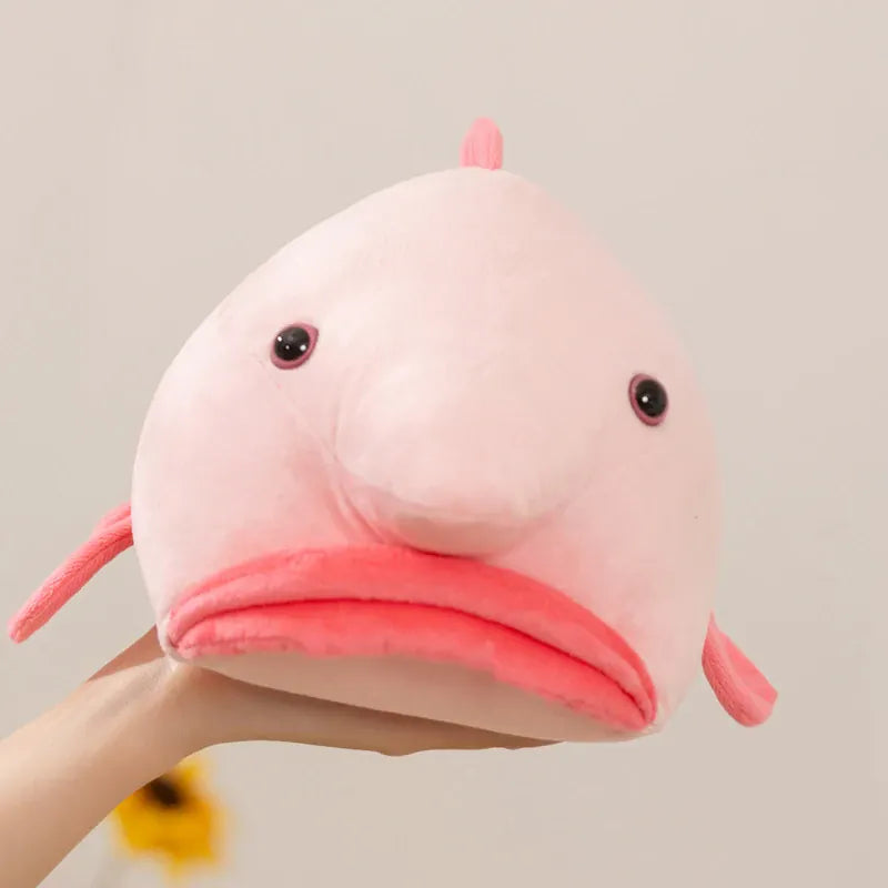 Blobvis Knuffel 36 cm | Grappige Roze Diepzeevis De Knuffel