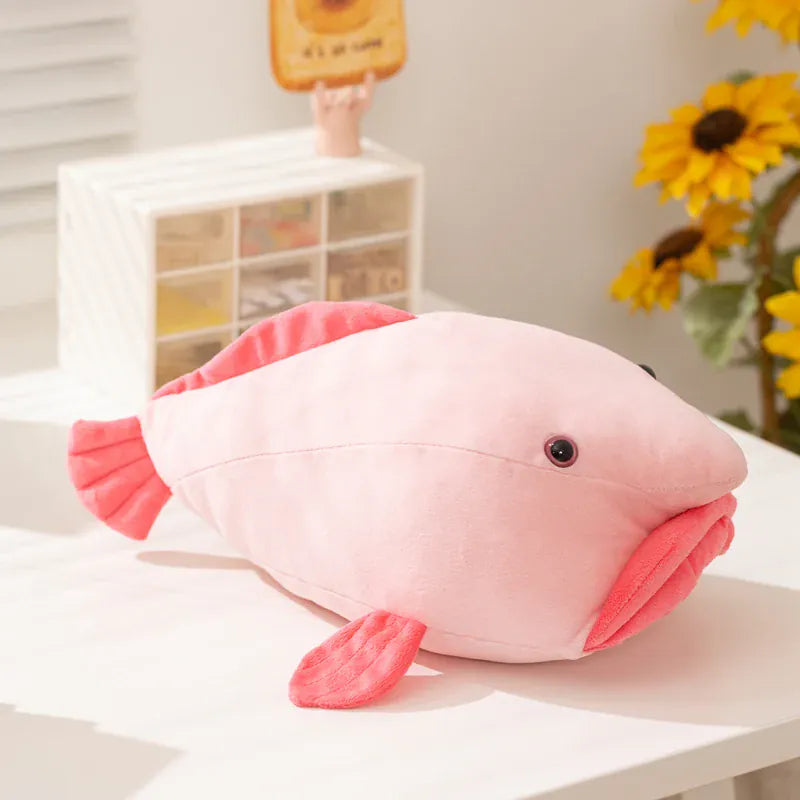 Blobvis Knuffel 36 cm | Grappige Roze Diepzeevis De Knuffel
