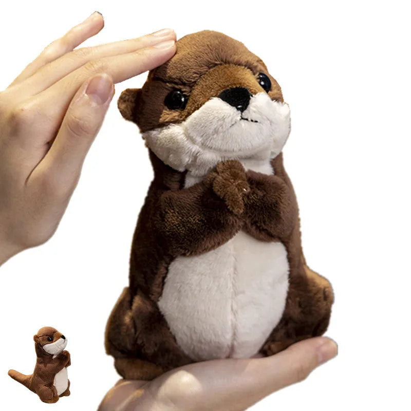 Otter Knuffel met Visje 18 cm