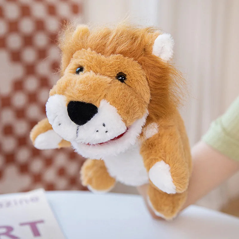 Dieren Handpop 25 cm | Leeuw, Tijger, Olifant, Aap of Giraf