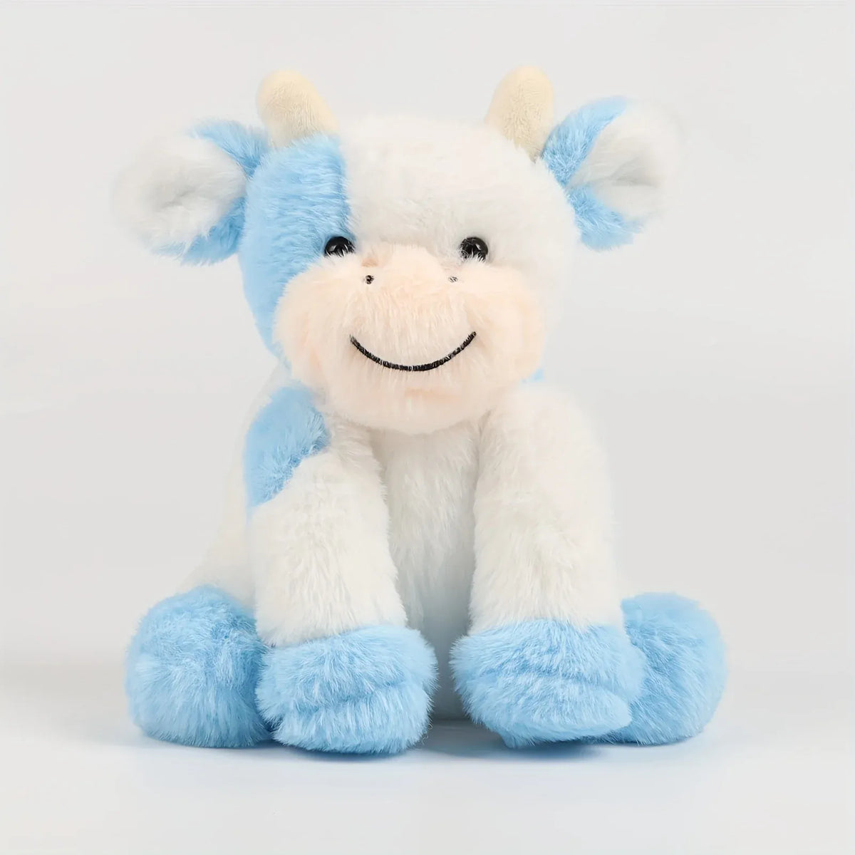 Koe Knuffel 30 cm | Zachte Pluche Koetje De Knuffel Blauw