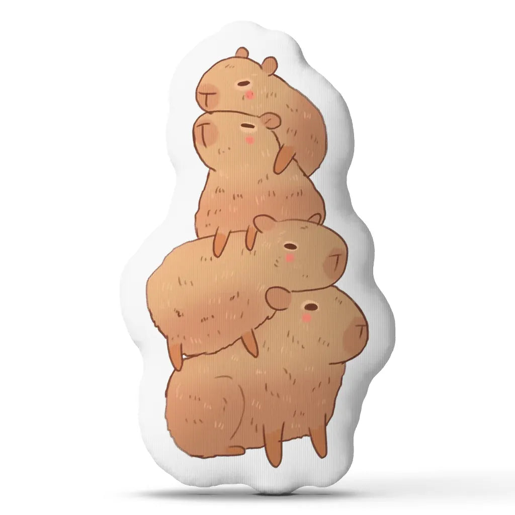 Capybara Torentje Knuffelkussen | Grappig Pluche Sierkussen De Knuffel
