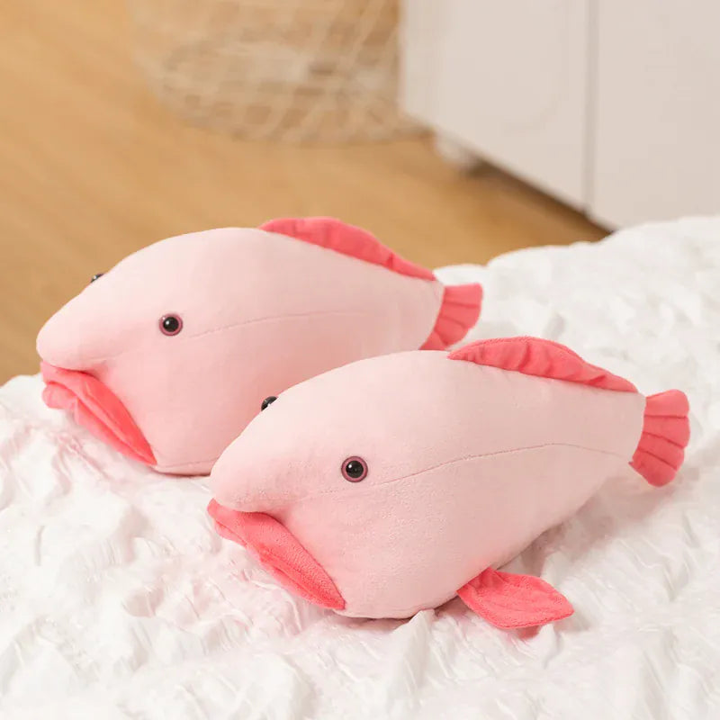 Blobvis Knuffel 36 cm | Grappige Roze Diepzeevis De Knuffel