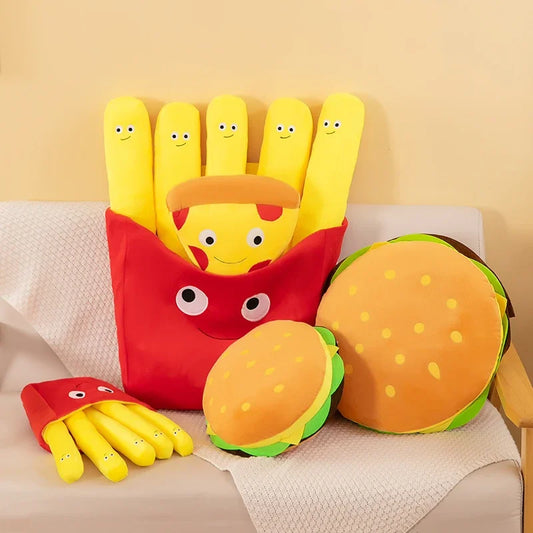 Pizza, Friet en Hamburger Knuffelkussen 30 tot 60 cm