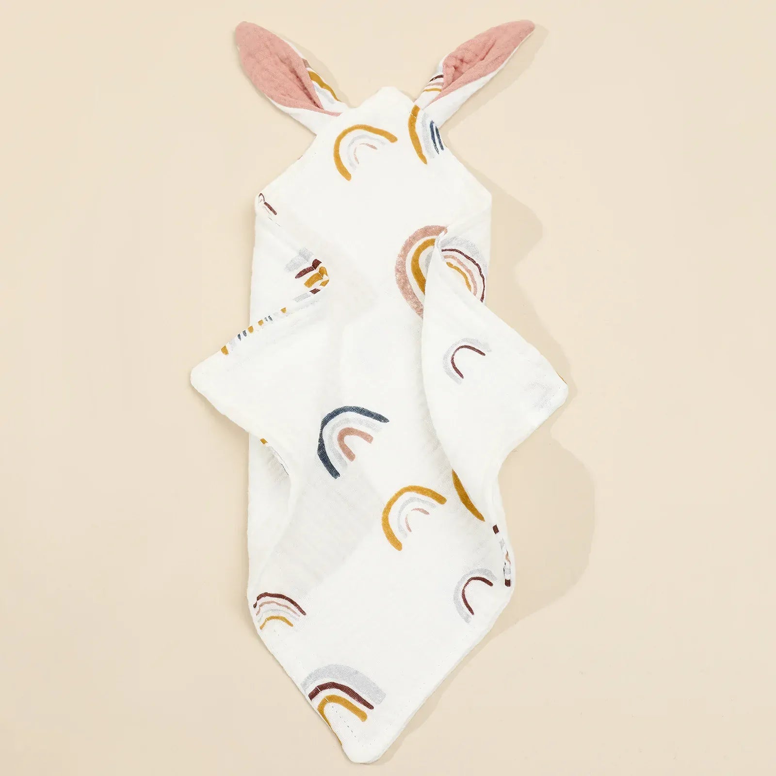 Muslin Baby Set Slabbetjes Doekjes De Knuffel White rainbow
