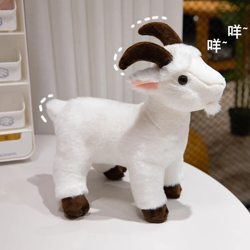 Realistische Witte Geit Knuffel