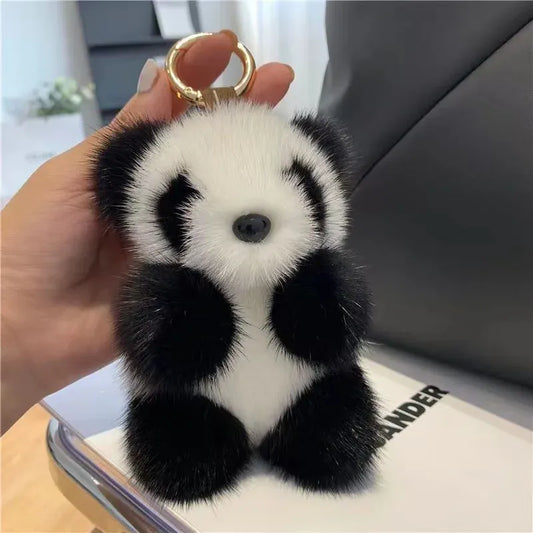 Pluizige Panda Knuffel Sleutelhanger 13 cm De Knuffel