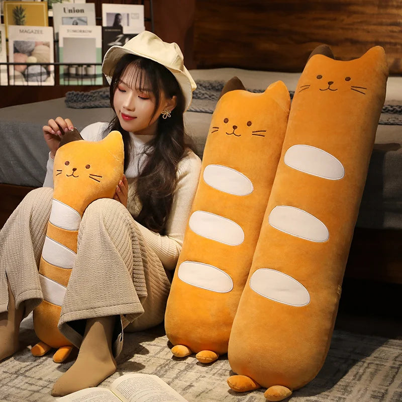 Lang Kat Knuffelkussen 60, 80 en 110 cm