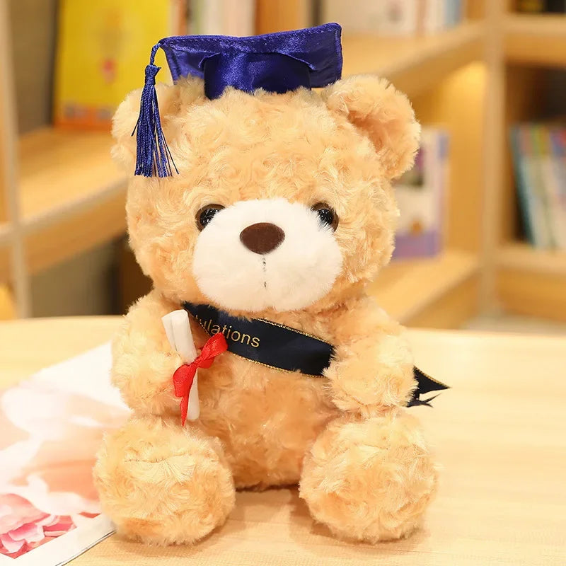 Geslaagd Teddybeer met Afstudeerhoedje 23 en 28 cm