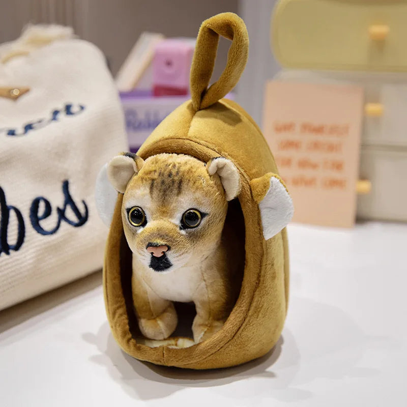 Baby Dieren Knuffel 18 cm in Nestje | Tijger, Leeuw, Panter of Hert