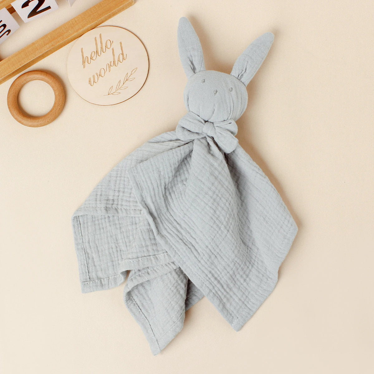 Konijn Knuffeldoekje met Strikje | Bamboe Babydoekje