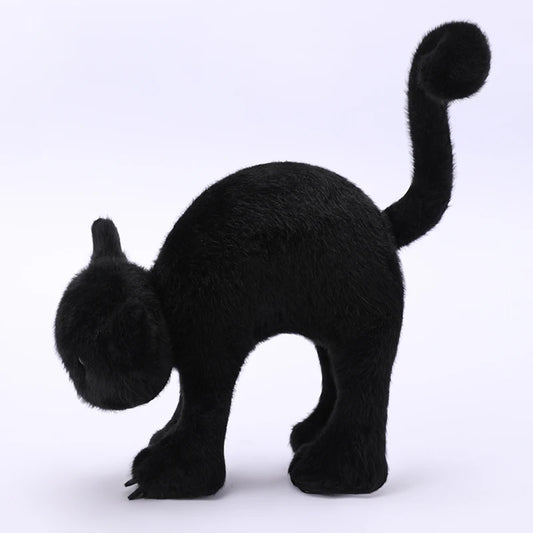 Geschrokken Zwarte Kat Knuffel 20 en 30 cm