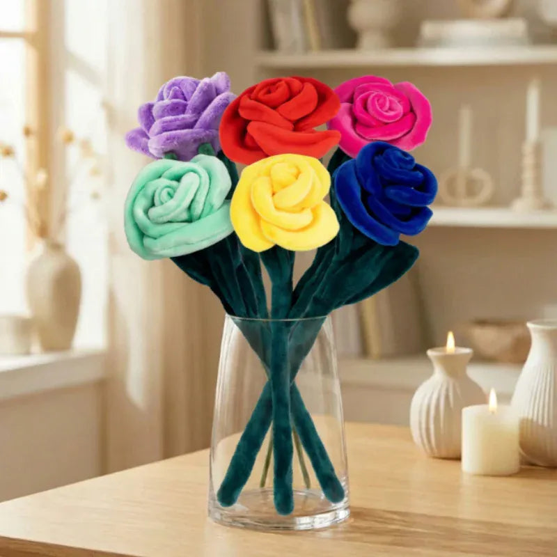 Pluche Roos 28 cm | Knuffelbloem in 9 Kleuren De Knuffel