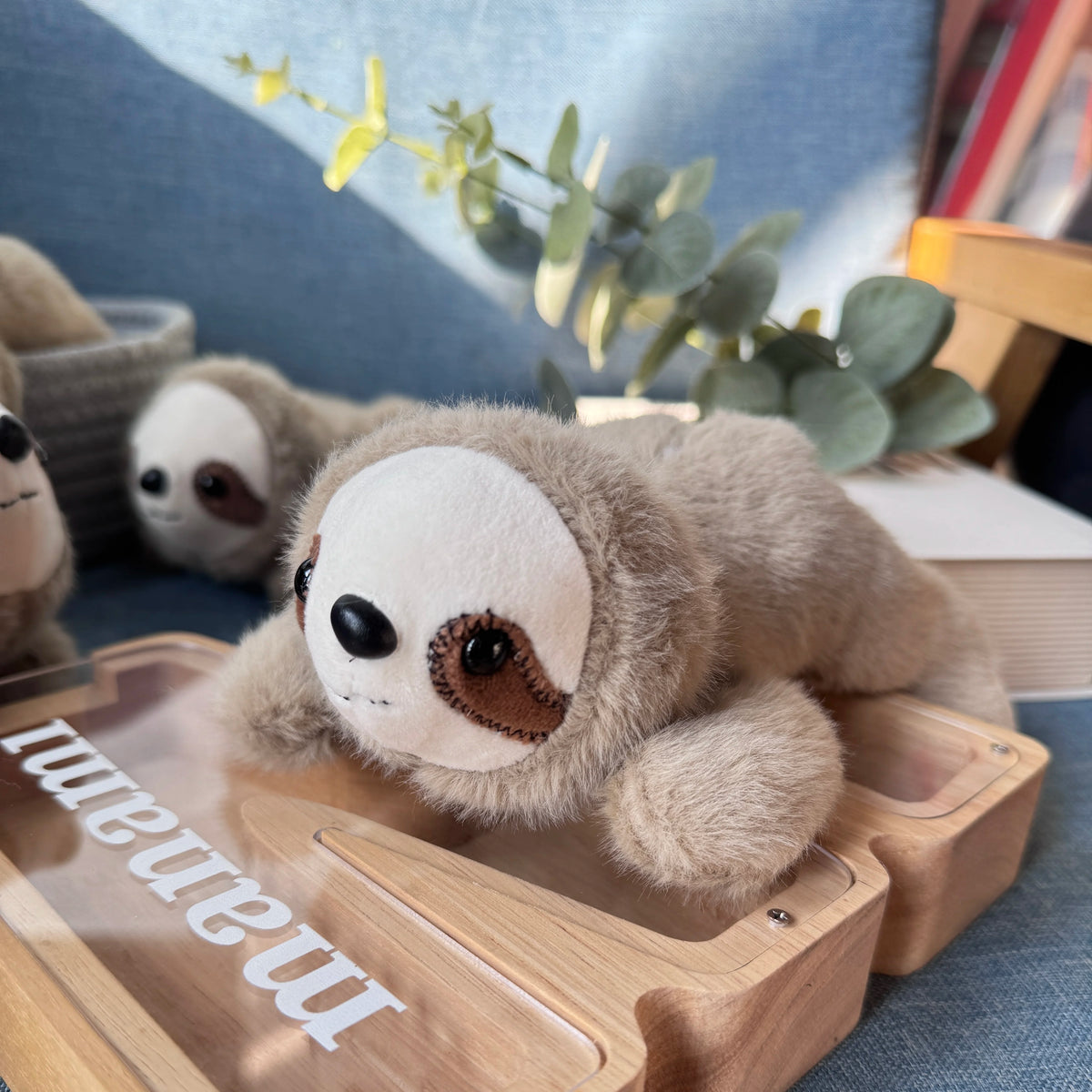 Realistische Liggende Luiaard Knuffel 20 cm