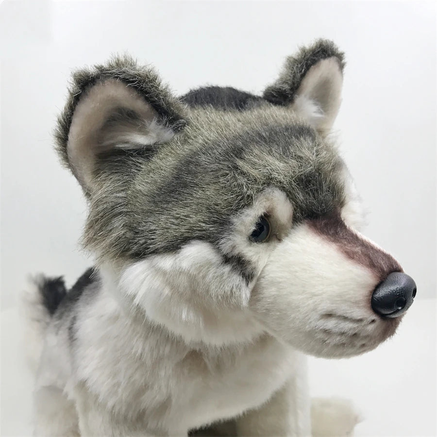 Realistische Grijze Wolf Knuffel