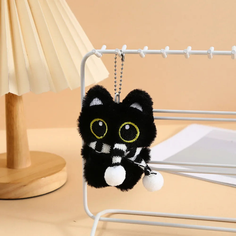 Zwarte Kat Sleutelhanger | Pluche Katje in 6 Modellen