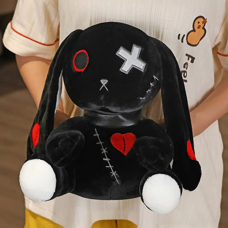 Gothic Konijn Knuffel 25 cm | Griezelig Schattig Halloween Konijn