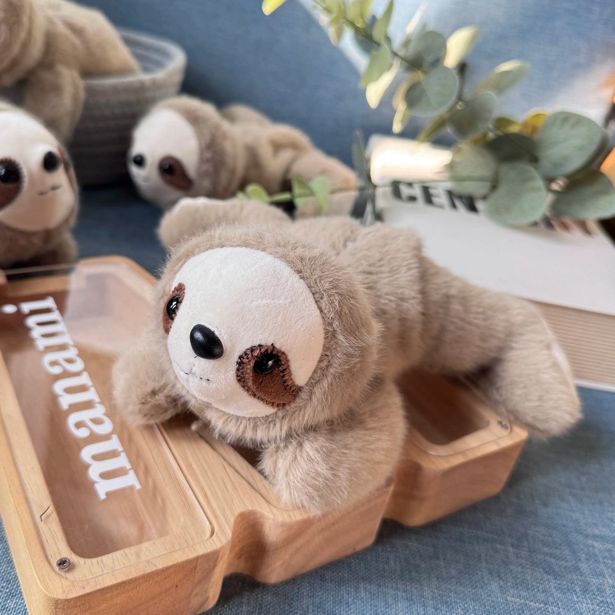 Realistische Liggende Luiaard Knuffel 20 cm