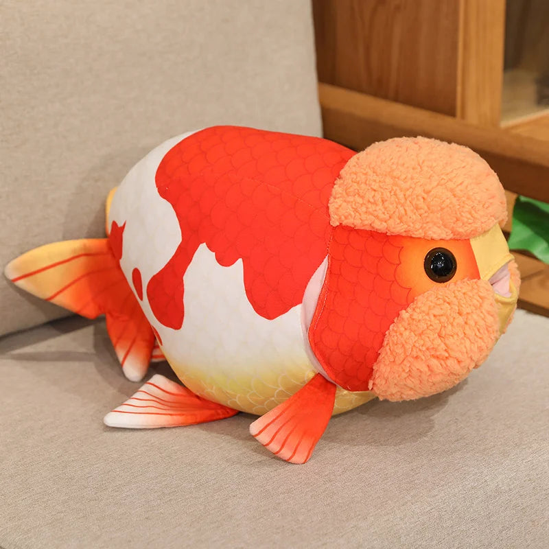Goudvis Knuffelkussen 50 cm | Realistische Ranchu Goudvis