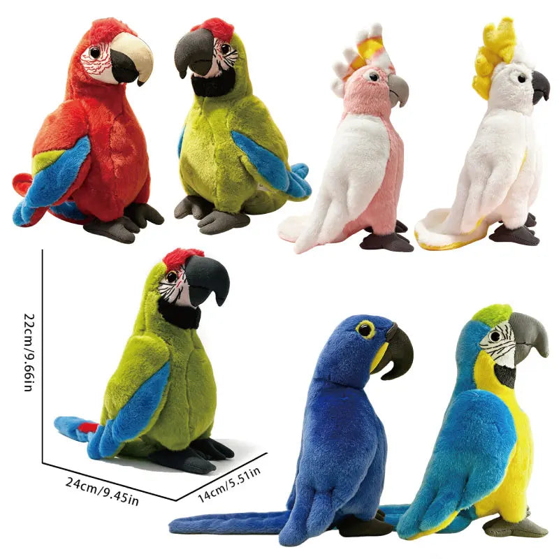 Realistische Papegaai Knuffel 22 cm