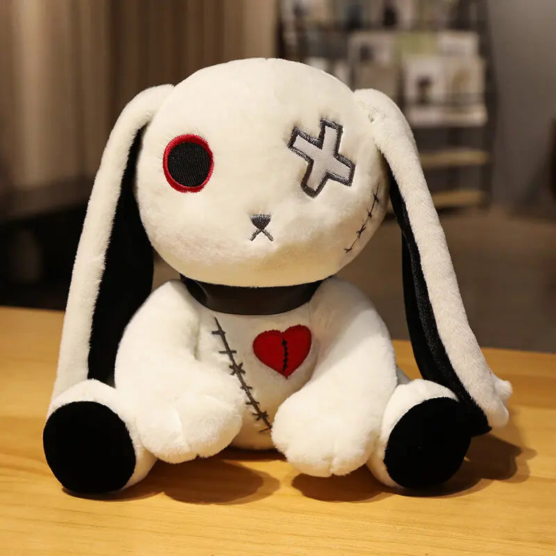 Gothic Konijn Knuffel 25 cm | Griezelig Schattig Halloween Konijn